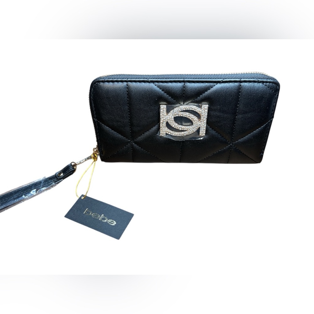 Bebe Black Quilted Wallet